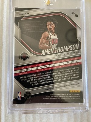 AMEN THOMPSON 2024-25 PANINI PRIZM BLACK SILVER AUTO!!! ROCKETS 