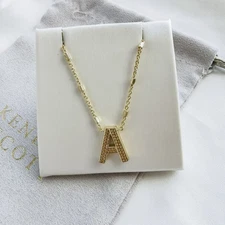Kendra Scott Letter A Gold Pendant Necklace Authentic New