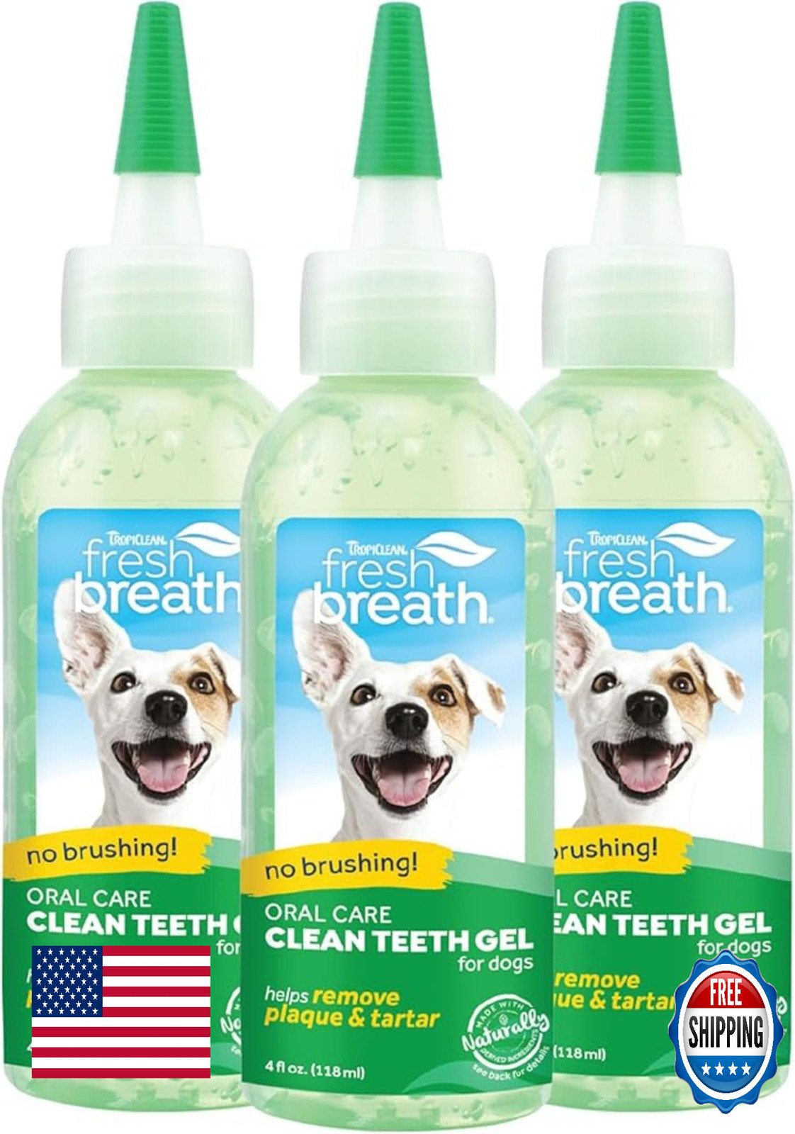 TropiClean Fresh Breath No-Brush Dental & Oral Care Gel for 