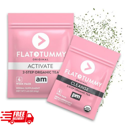Flat Tummy Tea   2-step 4 Week Program   Detox Tea to Boost Energy & Reduce B...