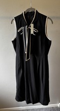 NWT J.CREW Black Sleeveless Bow Neck Dress Size 6