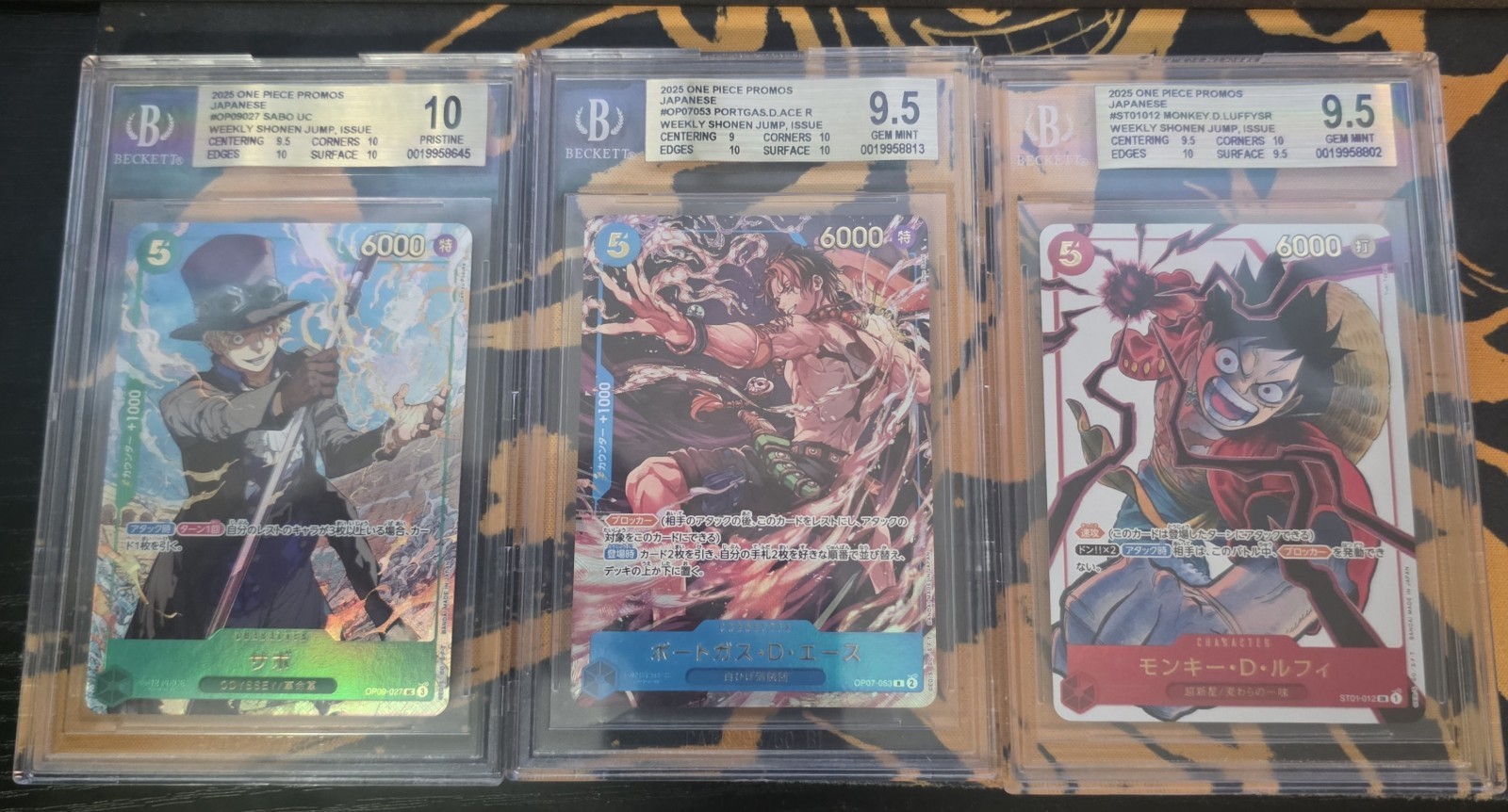 One Piece Japanese Weekly Shonen Jump Luffy Ace and Sabo BGS 9.5 Gem Mint