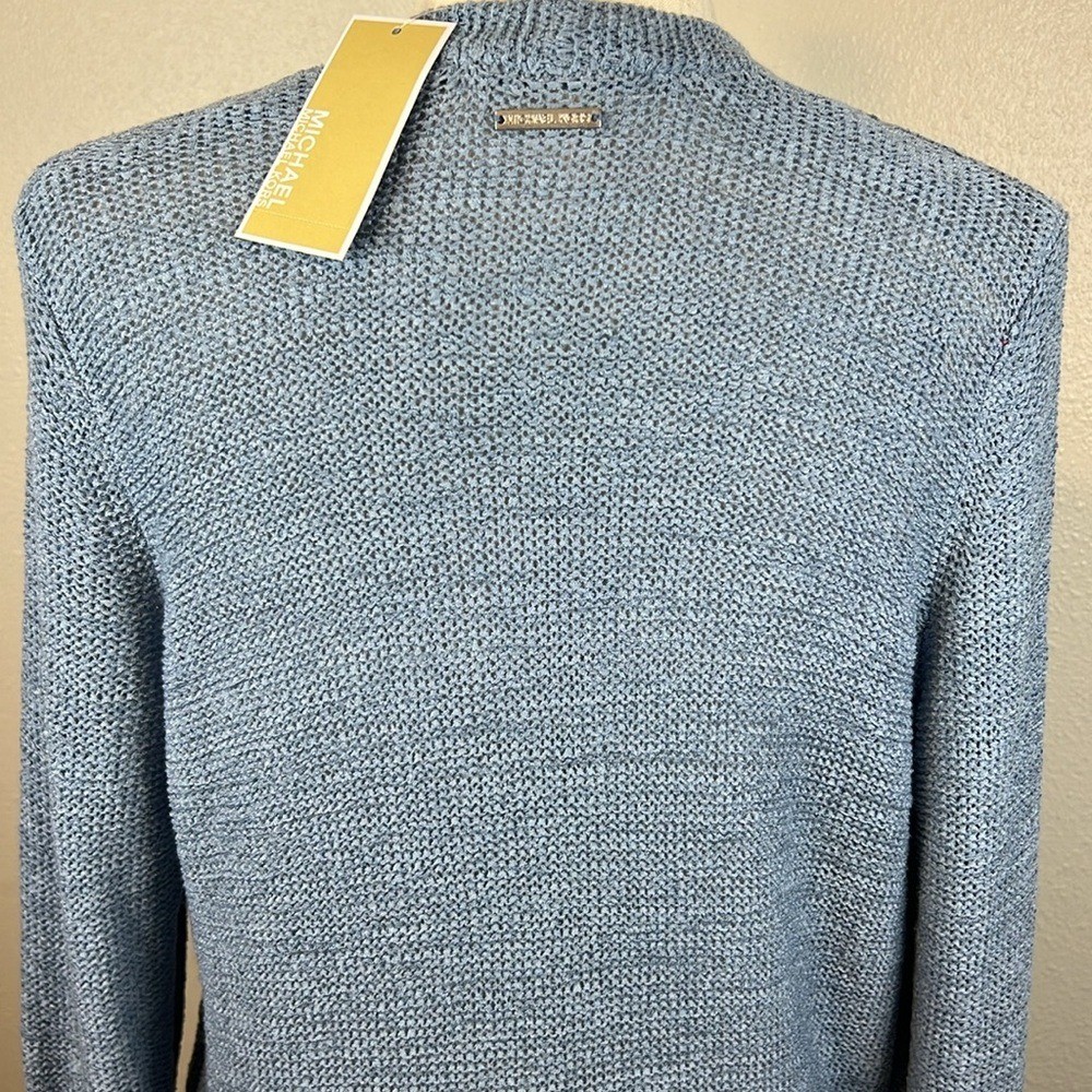 MICHAEL KORS Open Knit Crochet Long Cardigan Sweater XS Fringe Lightweight NEW thumbnail 7