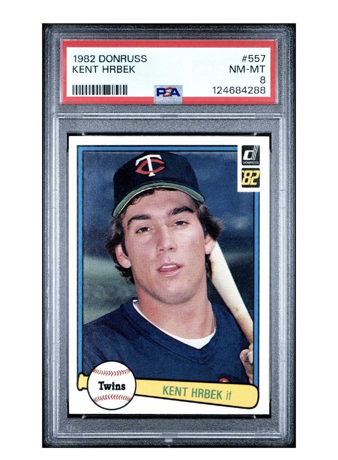 1982 Donruss Kent Hrbek #557 Rookie RC Minnesota Twins PSA 8 Fresh Label