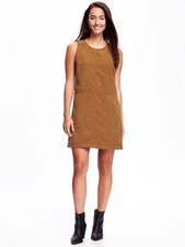Womens Old Navy Brown Suede-like Shift Dress Size SP