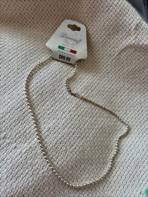 DANECRAFT PURE 100 SILVER NECKLACE MADE IN ITALY 10.0% PURE SILVER 18 IN NEW