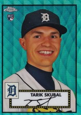 TARIK SKUBAL 2021 TOPPS CHROME PLATINUM AQUA WAVE REFRACTOR RC #39 TIGERS