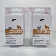2x Elanco Tapeworm Dewormer for Dogs and Puppies 5 Tablets EXP 07/2028