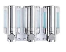 Better Living Products- Aviva Three Chamber Shower Dispenser- Chrome- NEW IN BOX