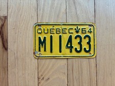 1964 Quebec Motorcycle License Plate
