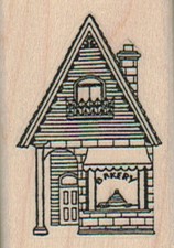 Bakery/Small 1 1/4 x 1 3/4" Mounted Rubber Stamp, Food and Drink Stamp