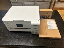 Epson ET-2850 Color Inkjet All-In-One Printer White OPEN BOX  Sublimation Bundle