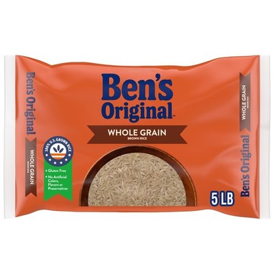 BEN'S ORIGINAL Whole Grain Brown Rice, 5 lb Bag 5 Pound (Pack of 1) 