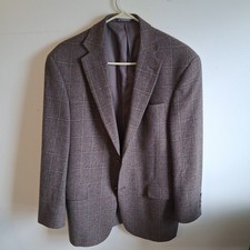 Hart Schaffner Marx Men's Wool Sport Coat Blazer Plaid Gray Brown