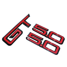 3Pc 5.0 Fender GT Emblem 3D Red Dot Badge Fits 2024-2025 Mustang Kit