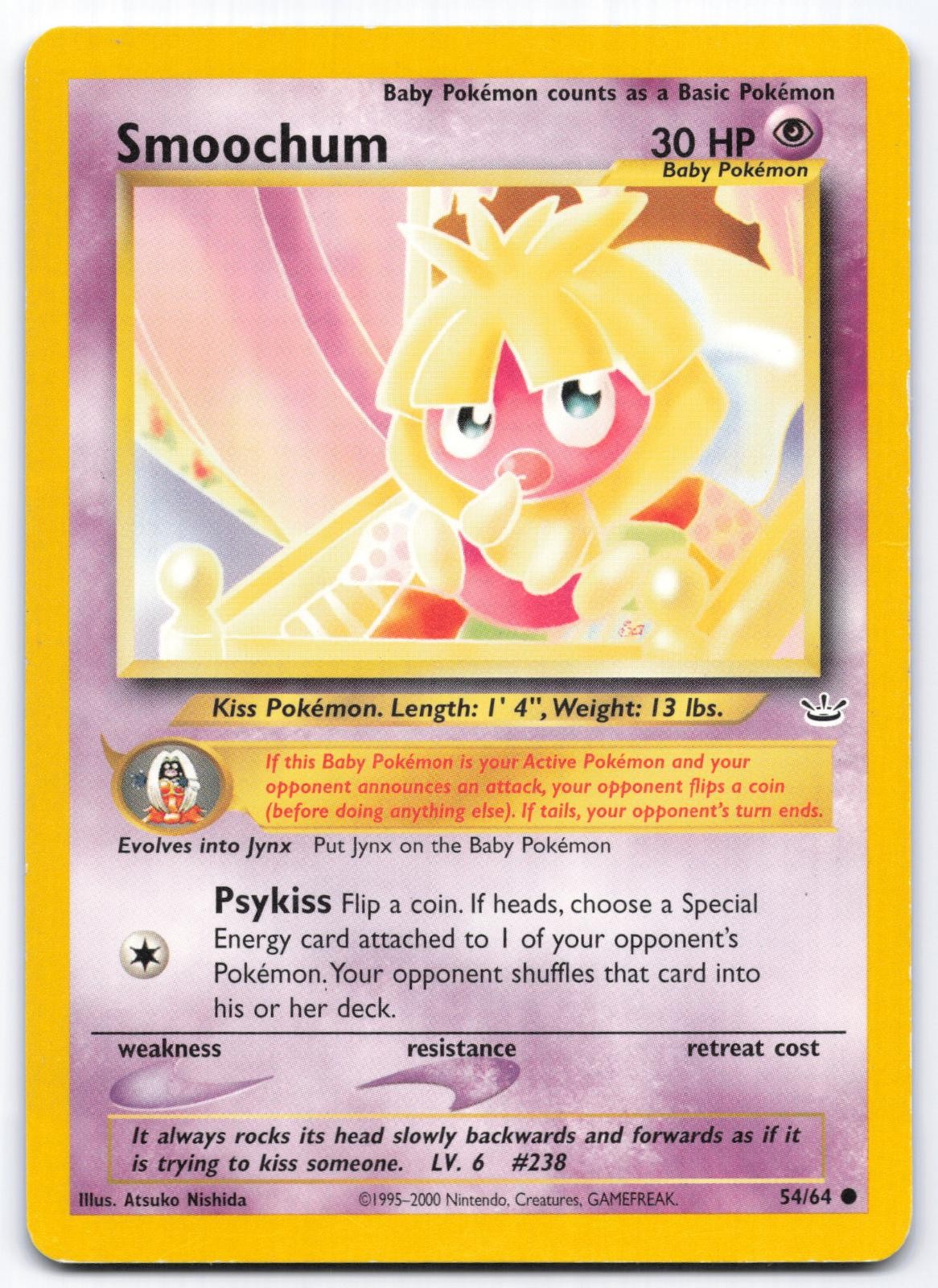 Smoochum 54/64 Neo Revelation Unlimited Common Pokemon Card Atsuko Nishida LP