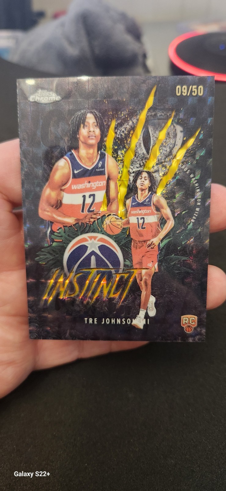 2025 Topps Chrome Tre Johnson Rookie Instinct GOLD /50 INS-16 Wizards RC