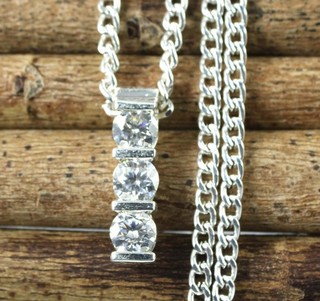 3 Pcs White Diamond Solitaire 3.29 Ct Round Certified Pendant Free Certification