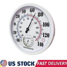 Indoor Outdoor Thermometer Large Wall Thermometer-Hygrometer Waterproof Does ...