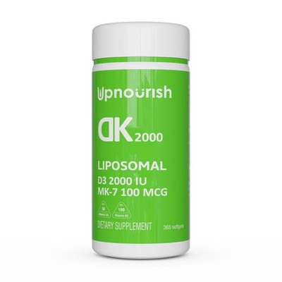 Vitamin Supplement 2000 IU D3 K2 MK-7 100 mcg 365 Mini Softgels Organic