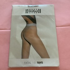 Image of Wolford Fatal 15 Seamless Tights. 15 Denier Appearance. Small, Cosmetic. BNWT