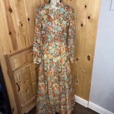 1970s Cottagecore Boho Arpeja Floral Lace Maxi Set Skirt Top Medium LA Station