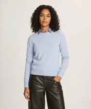 NWT Naadam The Essential Cashmere Sweater in Powder Blue Crew Neck Pullover S