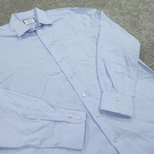 Charles Tyrwhitt Dress Shirt Mens 17.5 - 38 Slim Fit Button Up Non Iron Blue