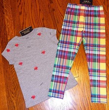 POLO RALPH LAUREN AUTHENTIC TODDLERS GIRLS BRAND NEW ORIGINAL 2Pc SET Sz 6, NWT