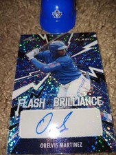Orelvis Martinez Leaf Flash AUTO Blue 34/50 🔥 RARE 🔥 Rookie Blue Jays RC