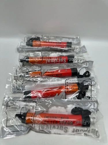Pureflow Emergency Water Filter Straw Outdoor Survival Pack of 5