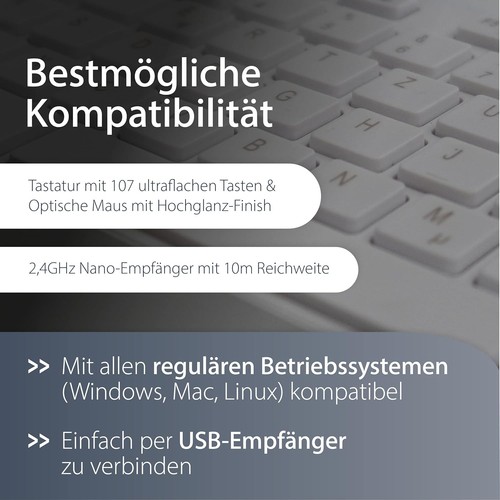 MediaRange MROS106 Keyboard QWERTZ wireless with mouse - 第 2/10 張圖片