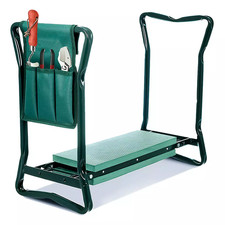 Garden Kneeler 2-in-1 Folding Gardening Padded Seat and Kneeling Stool Tool Bag