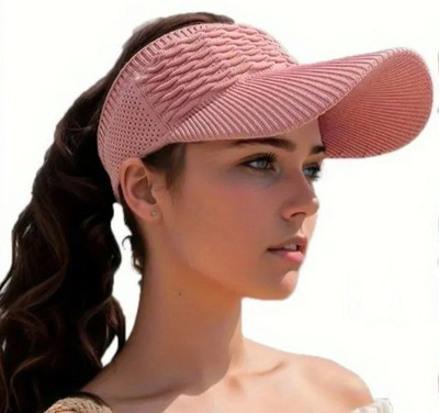 Sun Visor Hat Open Top Stretchy Color Pick Ponytail Hole Golf Running Tennis New