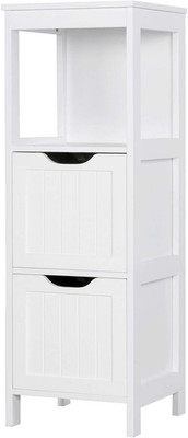Yaheetech Badschrank, Badkommode, Lackiertes Badregal Weiß, Badezimmer Schrank M