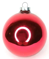 MCM Christmas Ornament Jumbo Mercury Glass Red Ball USA Shiny Brite 1950s