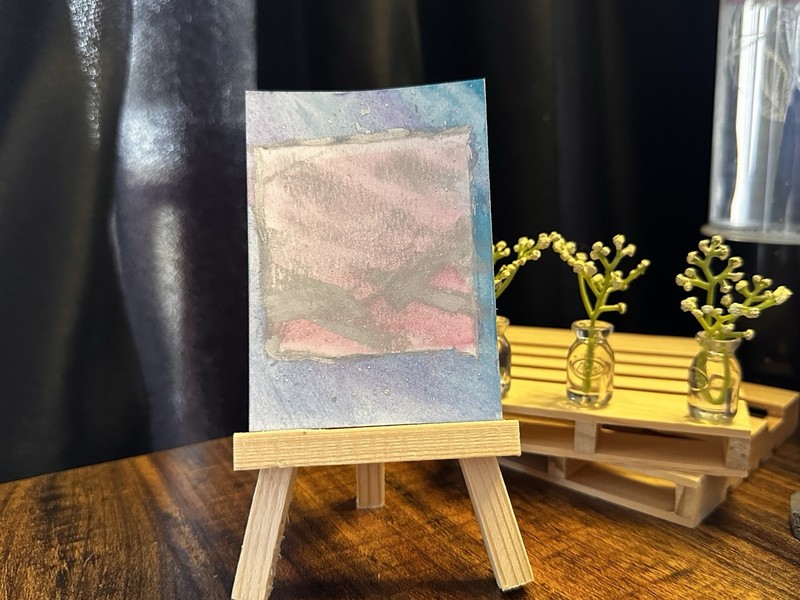 ACEO Art Card Original “Water Drops & Silver” 99/100