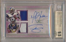 MARSHALL FAULK Todd Gurley 2015 Topps DEFINITIVE Dual AUTO PATCHES /5 BGS 9.5