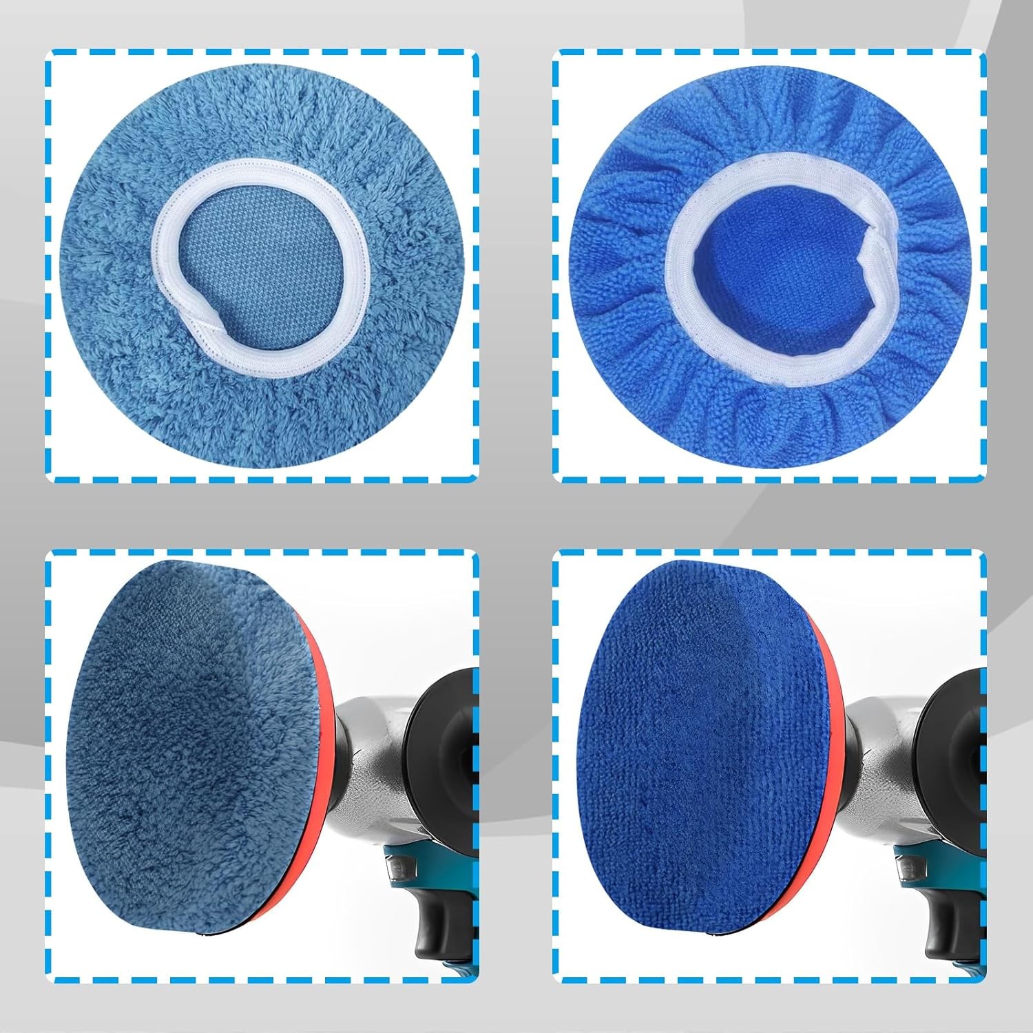 Polishing Bonnets Kit - 12pcs Bonnets for 9-10 Inch Orbital Buffer Polisher