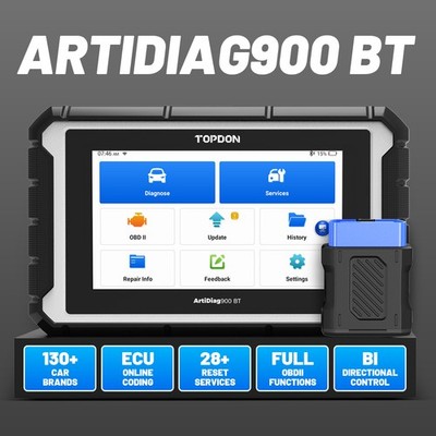 TOPDON AD900BT Wireless Scan Tool ECU Coding Active Test Full System 3Yr Update