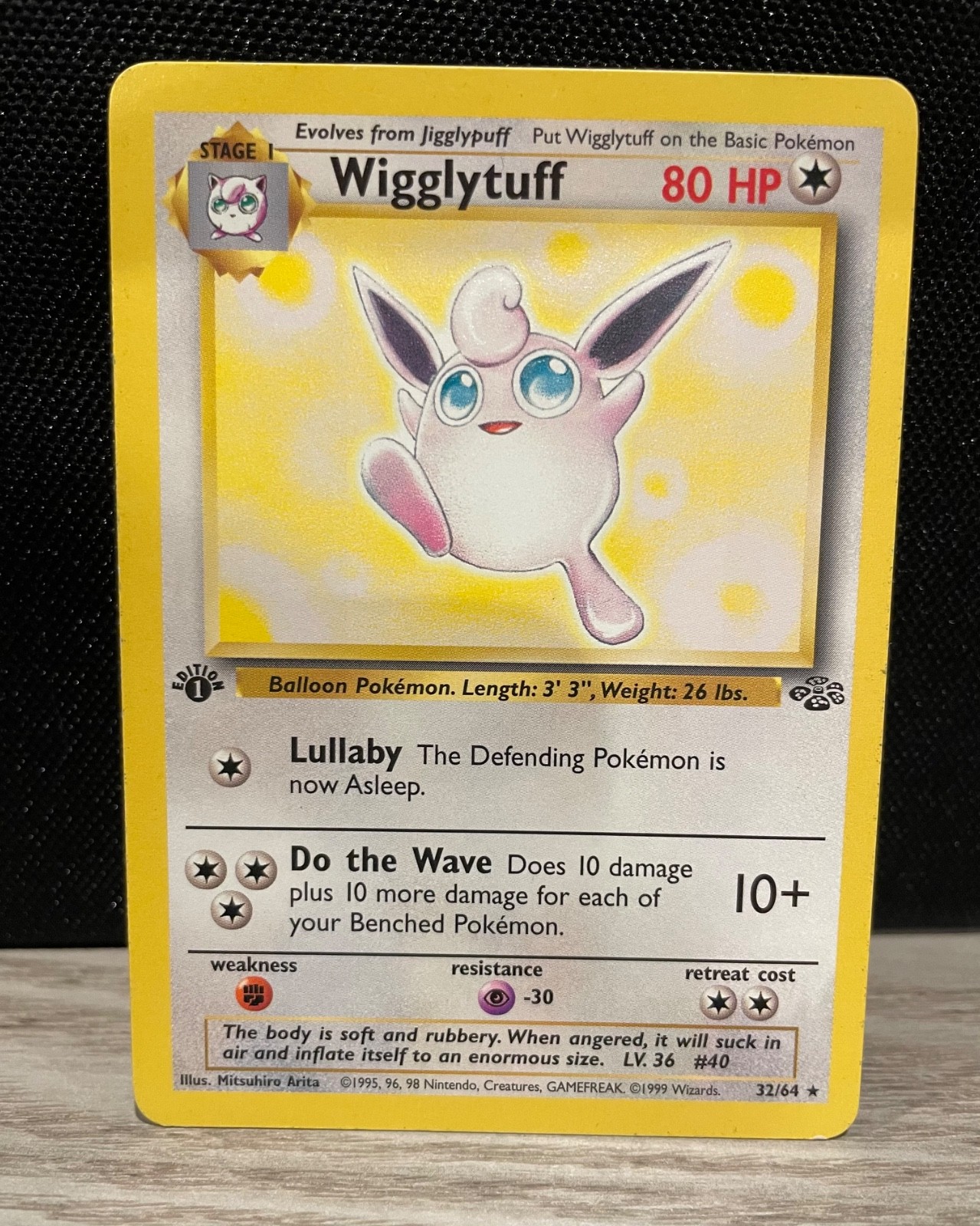 Pokemon TCG Wigglytuff 32/64 1st Edition Rare Jungle Wotc Non Holo Card