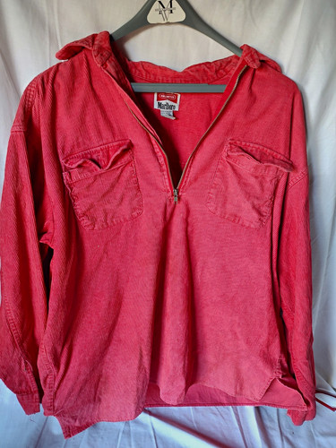 Marlboro, Marlboro Unlimited Mens XL Pullover 1/4 Zip Corduroy Sweatshirt Red vintage