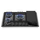 30 in Gas Cooktop 5 Burner Grill & Griddle Stainless Steel NG/LP Convertible CSA