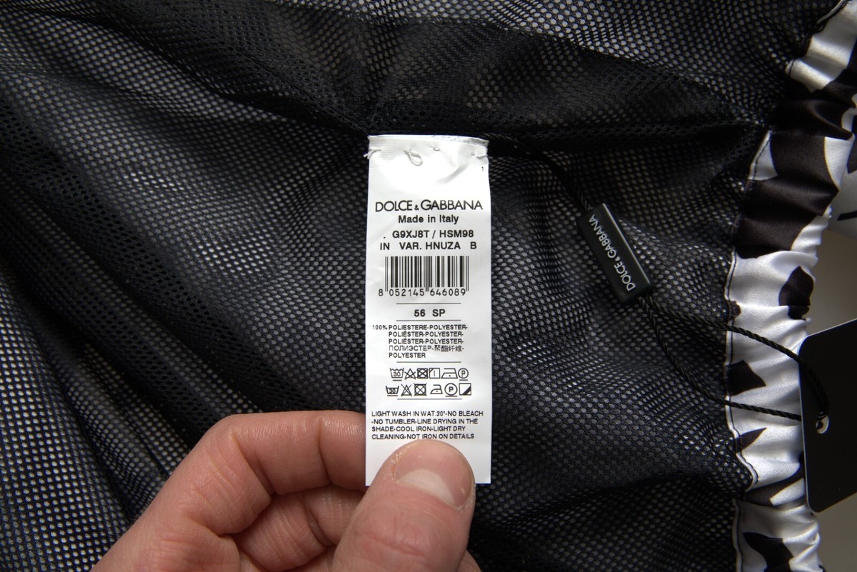 DOLCE & GABBANA Jacket White Black Logo Hooded Full Zip