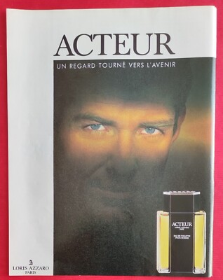 Pressewerbung: Parfum ACTEUR de Loris AZZARO Eau de Toilette Paris 1989