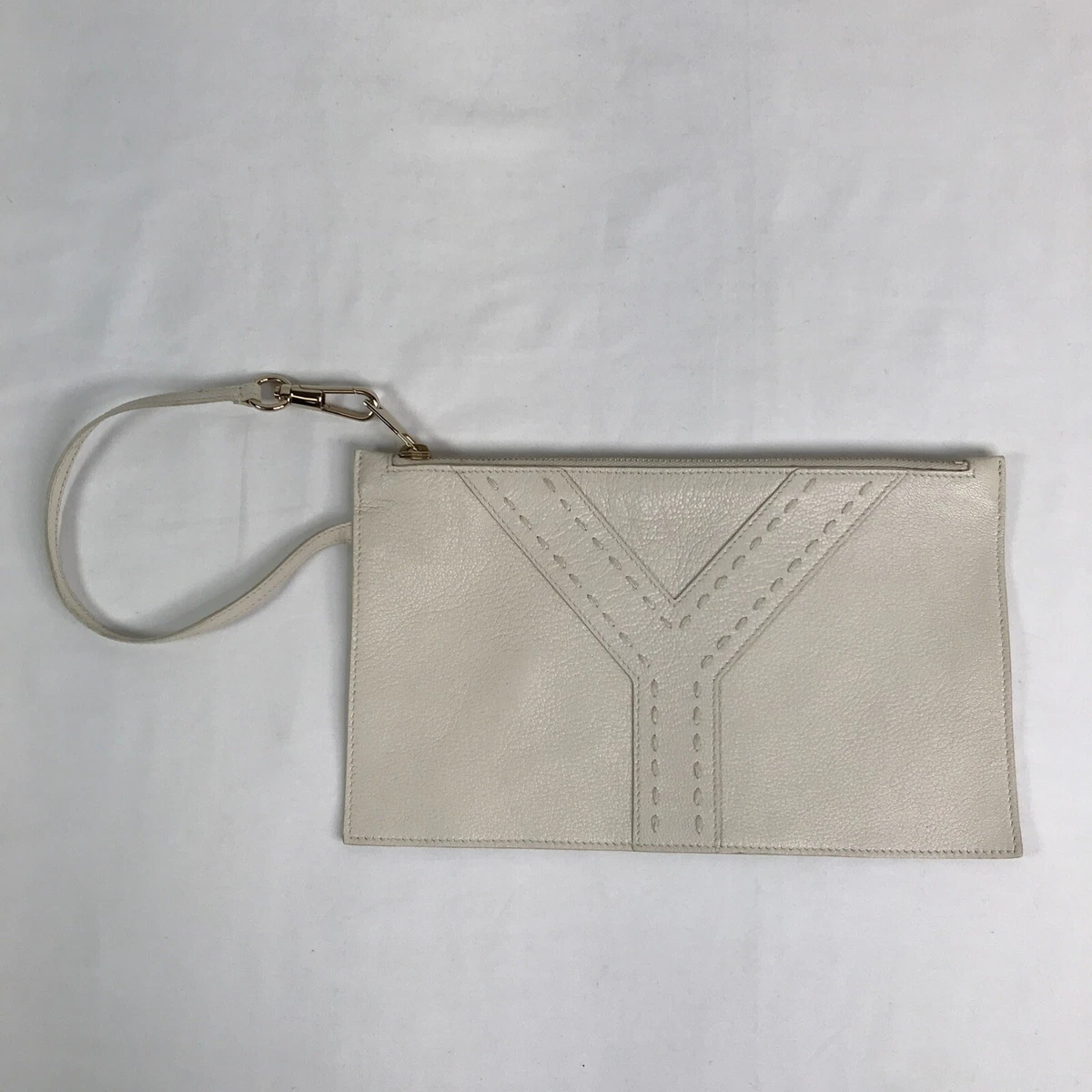 Ysl cheap cream purse