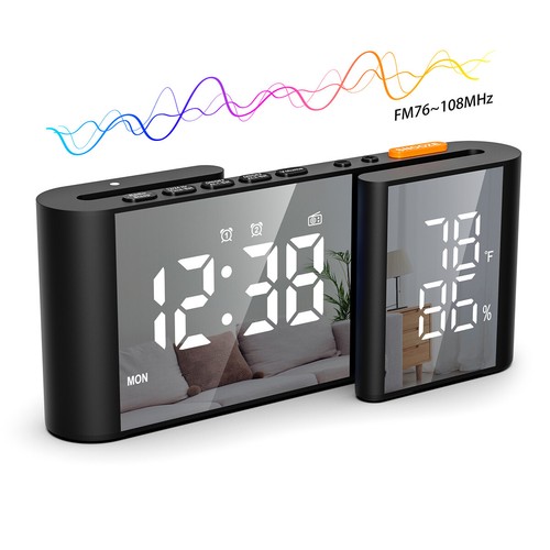 Wireless Weather Station Clock LED Dual-screen Thermometer Hygrometer w/FM Radio - Picture 11 of 17