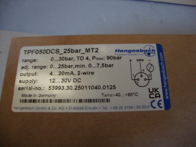 HENGESBACH  Membrandrucktransmitter TPF050DCS_25bar_MT2 NEW