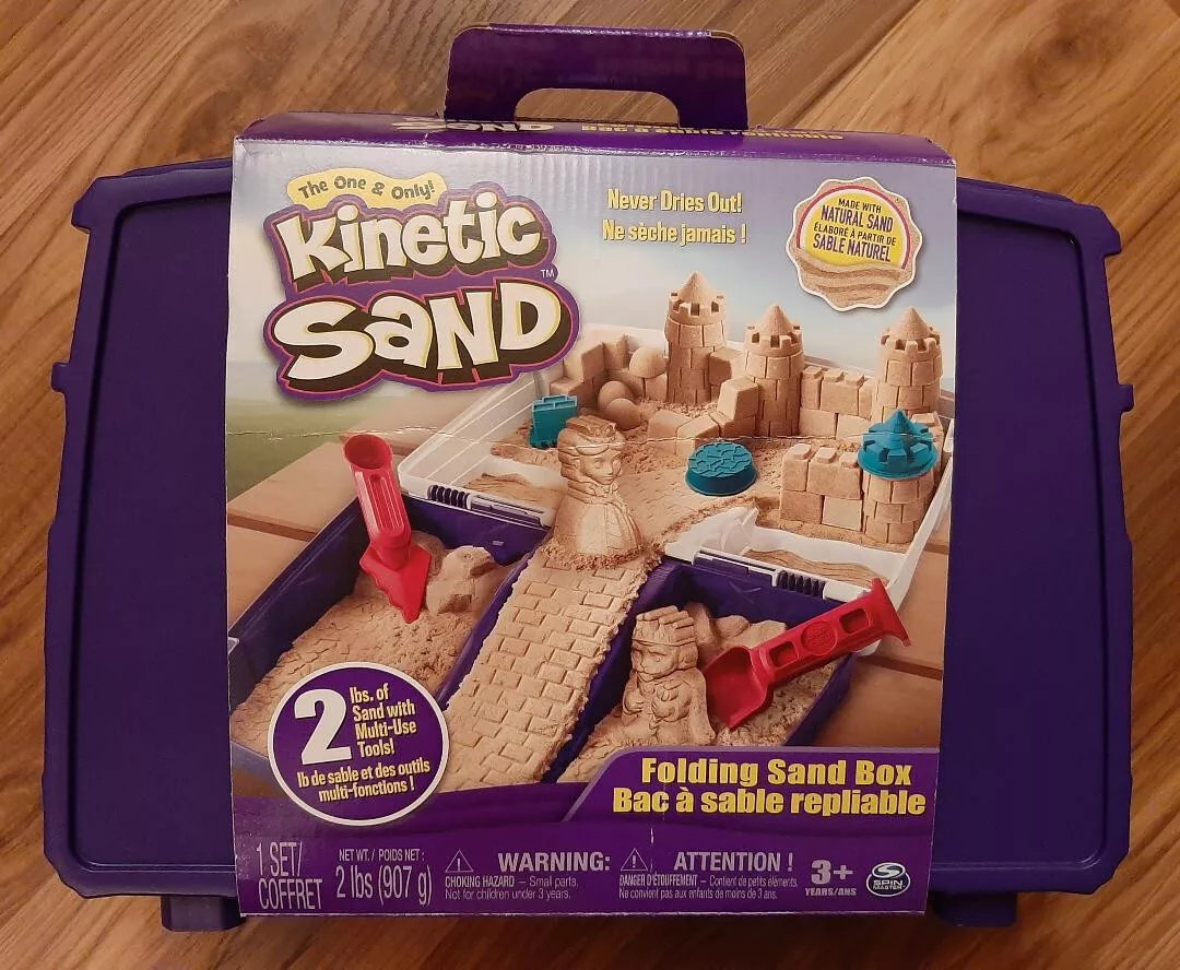 New Kinetic Sand, Folding Sand Box with 2 Pounds of Kinetic Sand