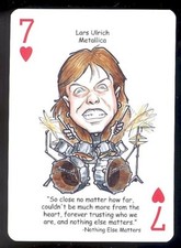 Lars Ulrich Metallica Rock n Roll a Tribute to Rock Playing Card
